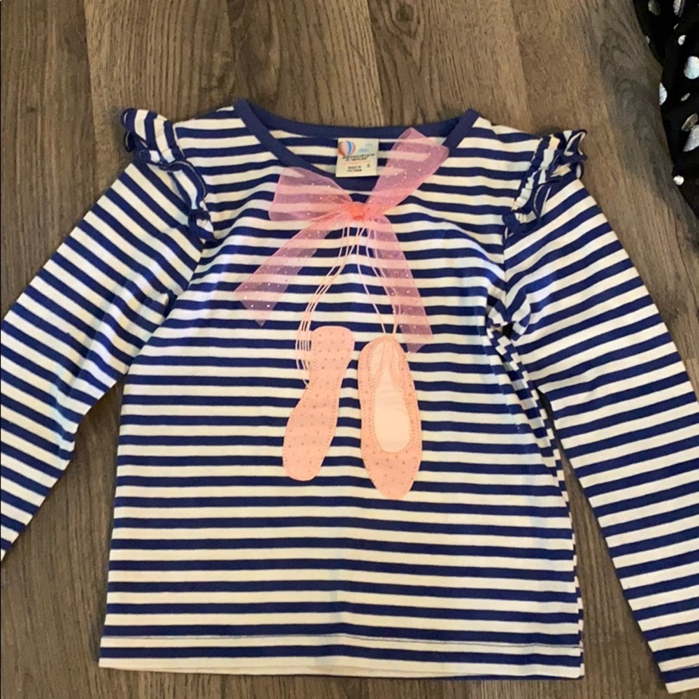Ballet Slipper Long Sleeve Striped Shirt